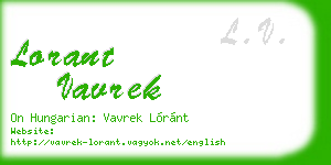 lorant vavrek business card